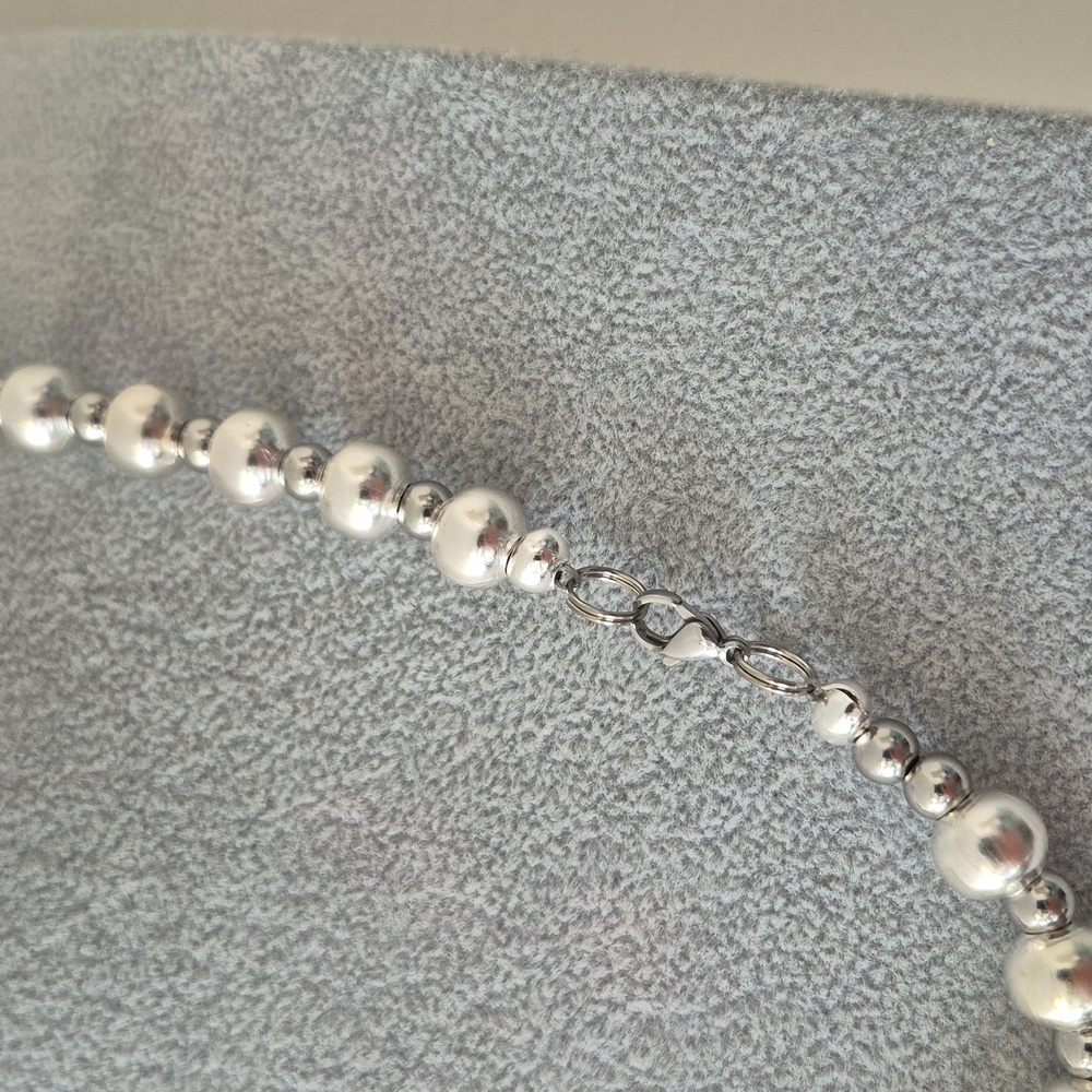 STERLING SILVER & Stainless Steel 22" Necklace - Picture 3 of 5
